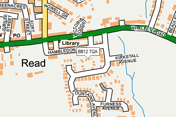 BB12 7QA map - OS OpenMap – Local (Ordnance Survey)