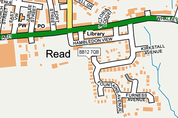 BB12 7QB map - OS OpenMap – Local (Ordnance Survey)