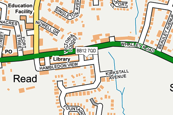 BB12 7QD map - OS OpenMap – Local (Ordnance Survey)