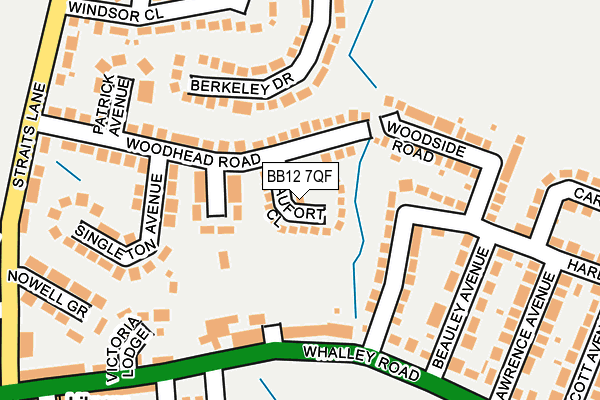 BB12 7QF map - OS OpenMap – Local (Ordnance Survey)