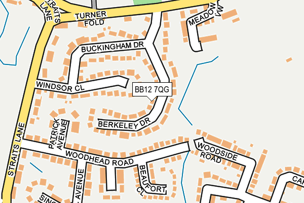BB12 7QG map - OS OpenMap – Local (Ordnance Survey)