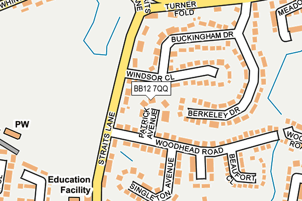 BB12 7QQ map - OS OpenMap – Local (Ordnance Survey)