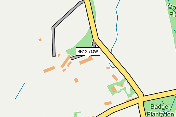BB12 7QW map - OS OpenMap – Local (Ordnance Survey)