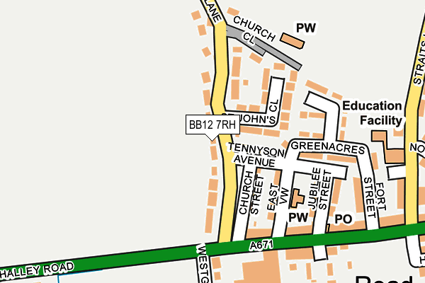 BB12 7RH map - OS OpenMap – Local (Ordnance Survey)