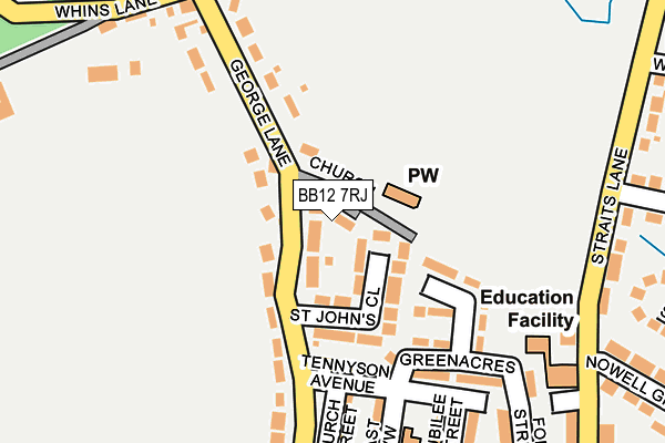 BB12 7RJ map - OS OpenMap – Local (Ordnance Survey)