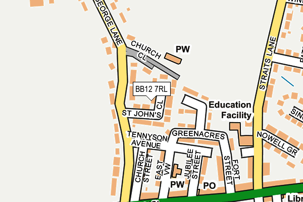 BB12 7RL map - OS OpenMap – Local (Ordnance Survey)