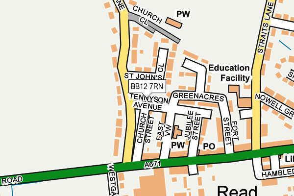 BB12 7RN map - OS OpenMap – Local (Ordnance Survey)