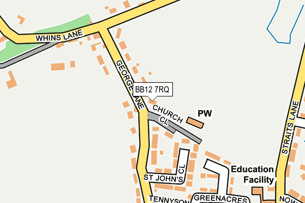 BB12 7RQ map - OS OpenMap – Local (Ordnance Survey)