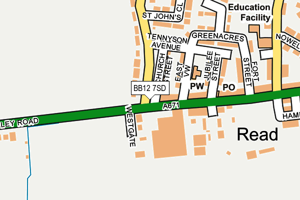 BB12 7SD map - OS OpenMap – Local (Ordnance Survey)