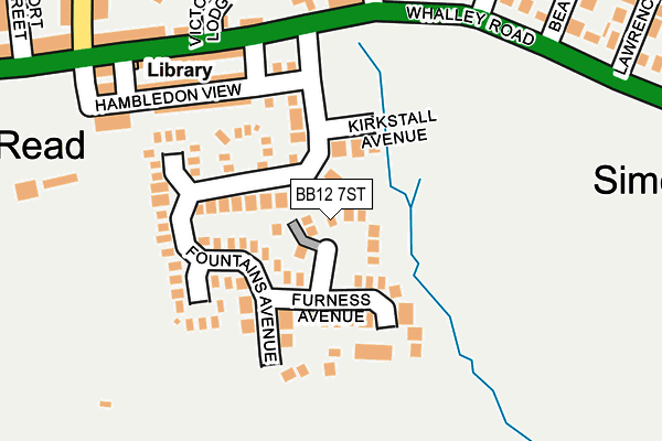BB12 7ST map - OS OpenMap – Local (Ordnance Survey)