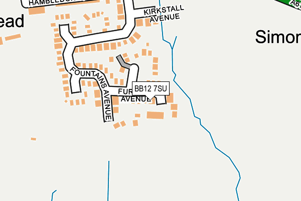 BB12 7SU map - OS OpenMap – Local (Ordnance Survey)