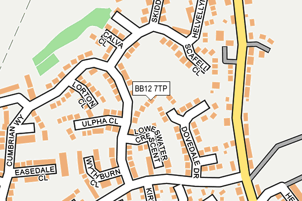 BB12 7TP map - OS OpenMap – Local (Ordnance Survey)