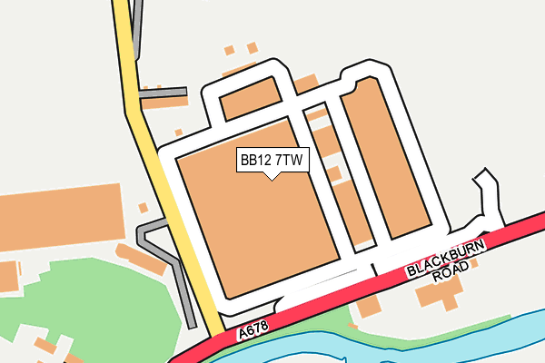 BB12 7TW map - OS OpenMap – Local (Ordnance Survey)
