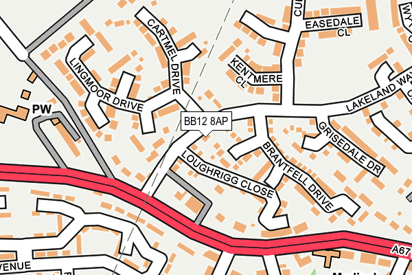 BB12 8AP map - OS OpenMap – Local (Ordnance Survey)