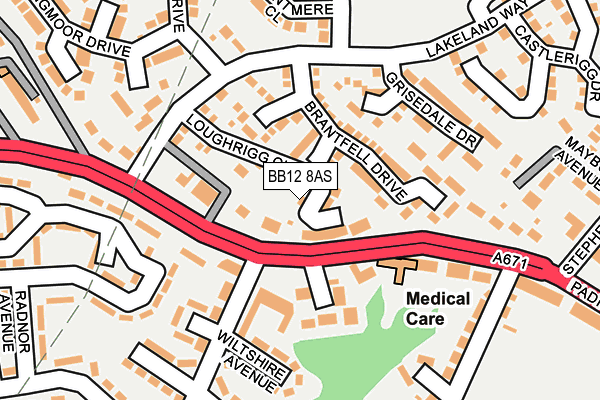 BB12 8AS map - OS OpenMap – Local (Ordnance Survey)