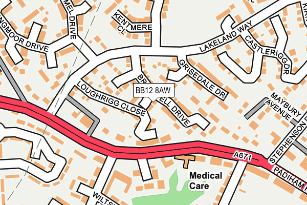 BB12 8AW map - OS OpenMap – Local (Ordnance Survey)