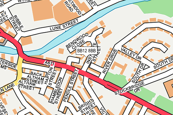 BB12 8BB map - OS OpenMap – Local (Ordnance Survey)