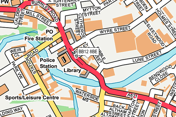 BB12 8BE map - OS OpenMap – Local (Ordnance Survey)