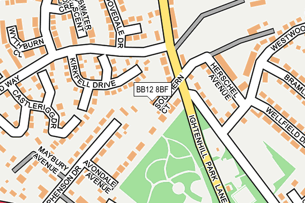 BB12 8BF map - OS OpenMap – Local (Ordnance Survey)