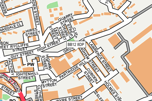 BB12 8DP map - OS OpenMap – Local (Ordnance Survey)