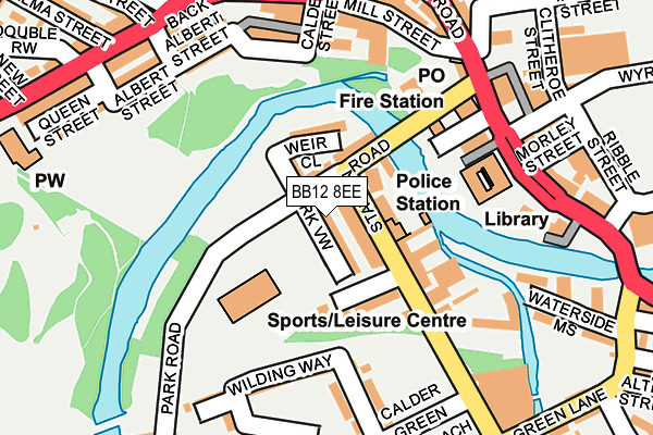 BB12 8EE map - OS OpenMap – Local (Ordnance Survey)