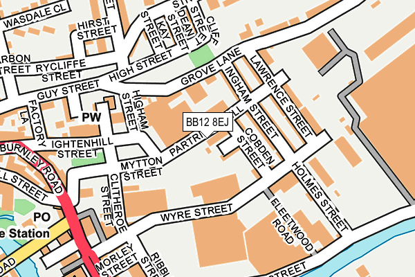 BB12 8EJ map - OS OpenMap – Local (Ordnance Survey)