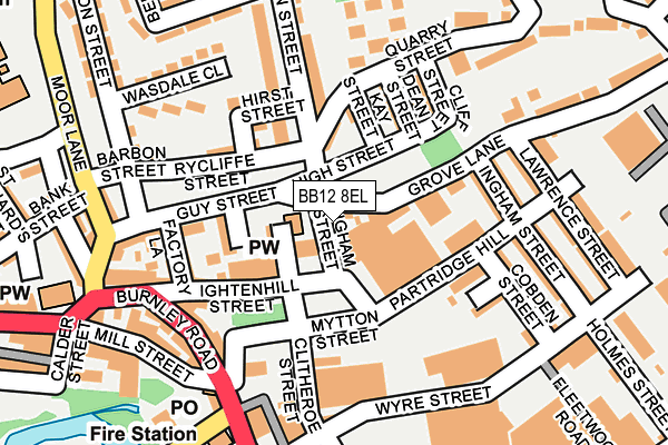 BB12 8EL map - OS OpenMap – Local (Ordnance Survey)