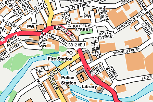 BB12 8EU map - OS OpenMap – Local (Ordnance Survey)