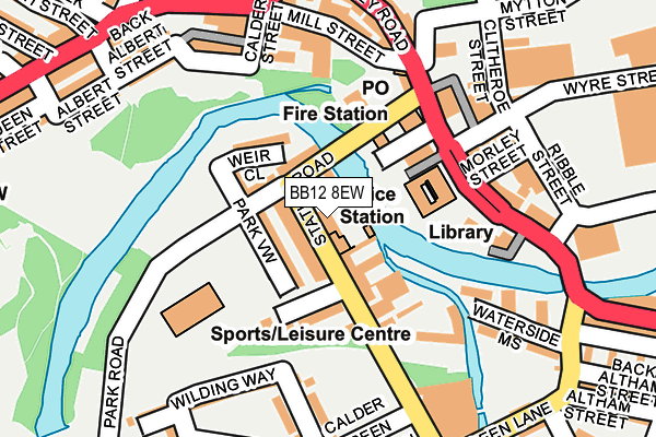 BB12 8EW map - OS OpenMap – Local (Ordnance Survey)