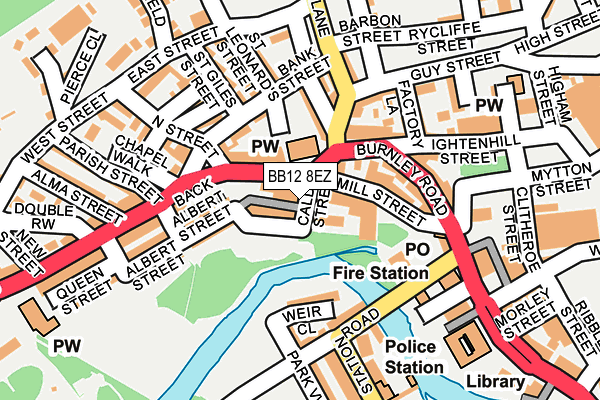 BB12 8EZ map - OS OpenMap – Local (Ordnance Survey)