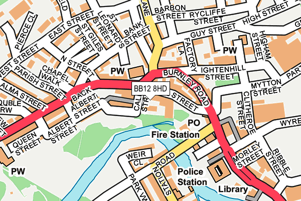 BB12 8HD map - OS OpenMap – Local (Ordnance Survey)