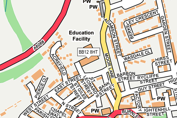 BB12 8HT map - OS OpenMap – Local (Ordnance Survey)