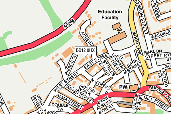 BB12 8HX map - OS OpenMap – Local (Ordnance Survey)