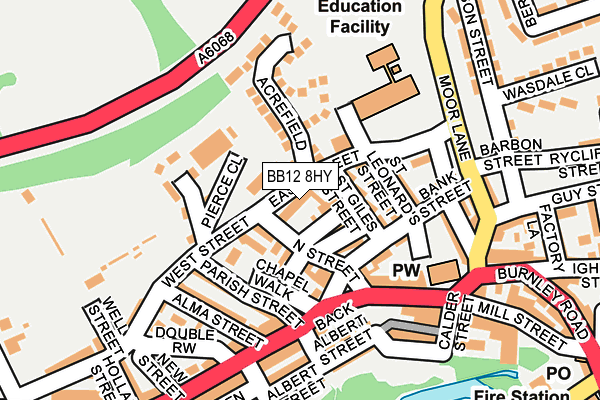 BB12 8HY map - OS OpenMap – Local (Ordnance Survey)