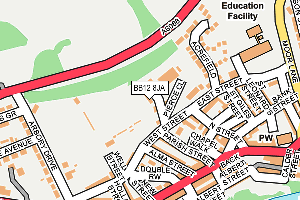 BB12 8JA map - OS OpenMap – Local (Ordnance Survey)