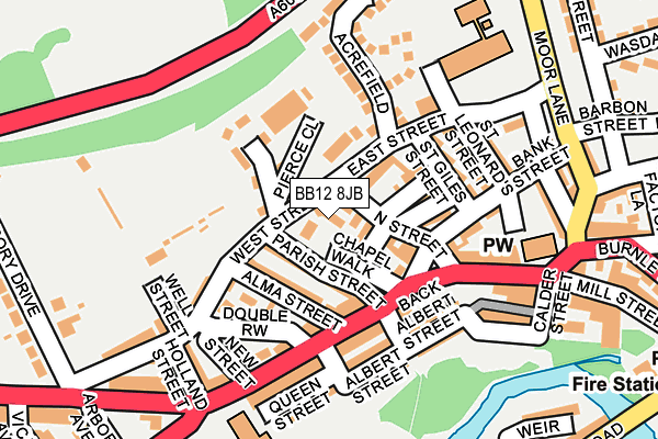 BB12 8JB map - OS OpenMap – Local (Ordnance Survey)