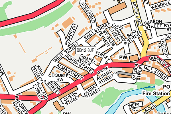 BB12 8JF map - OS OpenMap – Local (Ordnance Survey)
