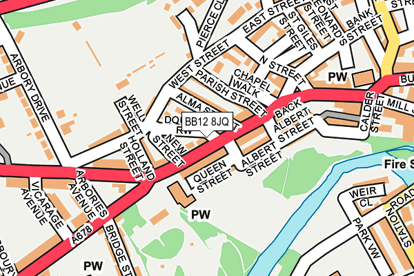 BB12 8JQ map - OS OpenMap – Local (Ordnance Survey)