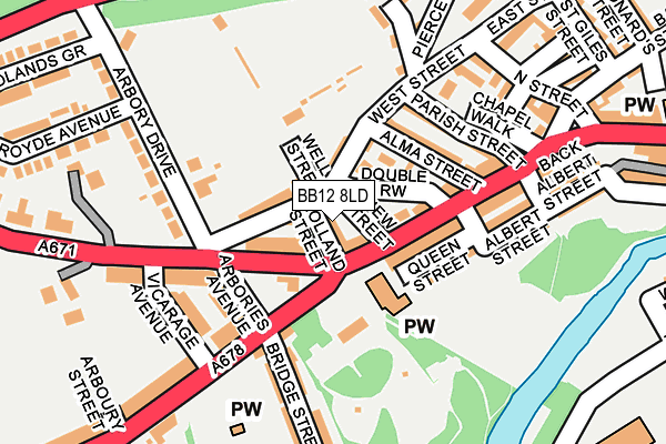 BB12 8LD map - OS OpenMap – Local (Ordnance Survey)