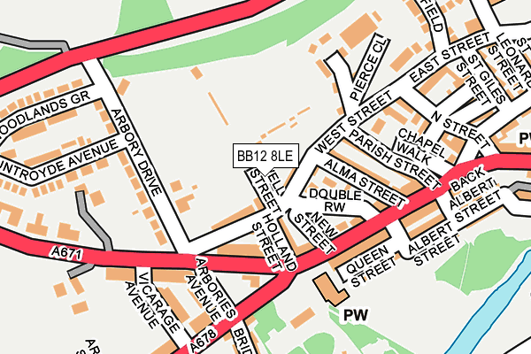 BB12 8LE map - OS OpenMap – Local (Ordnance Survey)