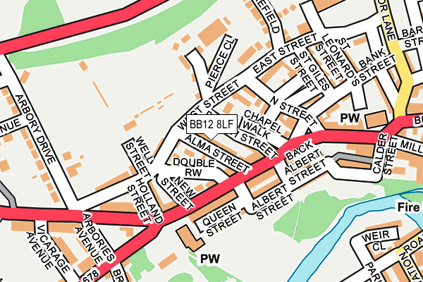BB12 8LF map - OS OpenMap – Local (Ordnance Survey)