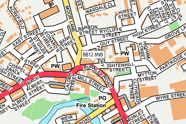 BB12 8NB map - OS OpenMap – Local (Ordnance Survey)