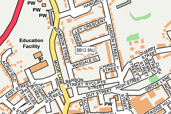 BB12 8NJ map - OS OpenMap – Local (Ordnance Survey)
