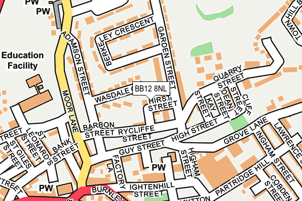 BB12 8NL map - OS OpenMap – Local (Ordnance Survey)