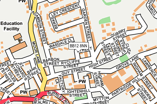 BB12 8NN map - OS OpenMap – Local (Ordnance Survey)