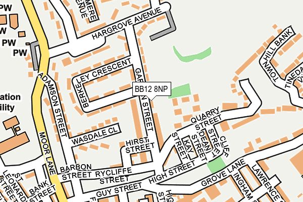 BB12 8NP map - OS OpenMap – Local (Ordnance Survey)