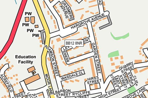 BB12 8NR map - OS OpenMap – Local (Ordnance Survey)