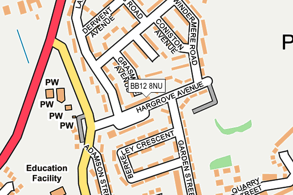 BB12 8NU map - OS OpenMap – Local (Ordnance Survey)