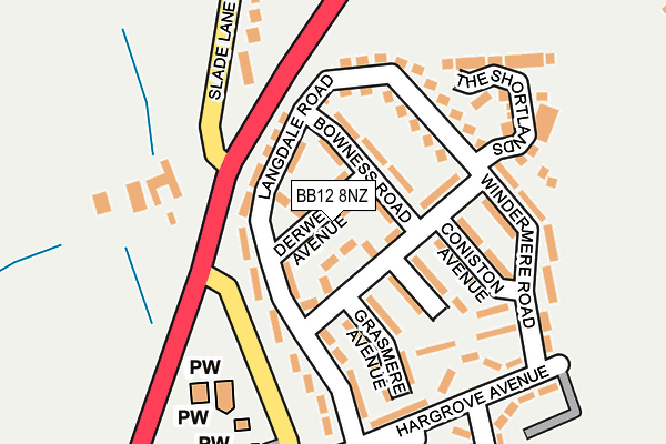 BB12 8NZ map - OS OpenMap – Local (Ordnance Survey)