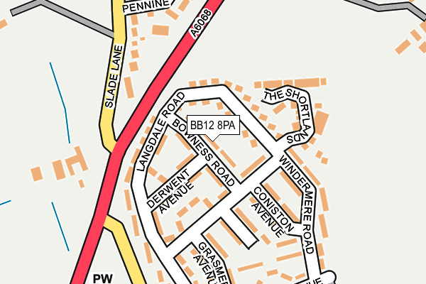 BB12 8PA map - OS OpenMap – Local (Ordnance Survey)